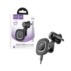 Suporte Magnético para Telemóvel Hoco HW30 Crown com Carregamento sem Fios para Daída de ar de 15W Preto